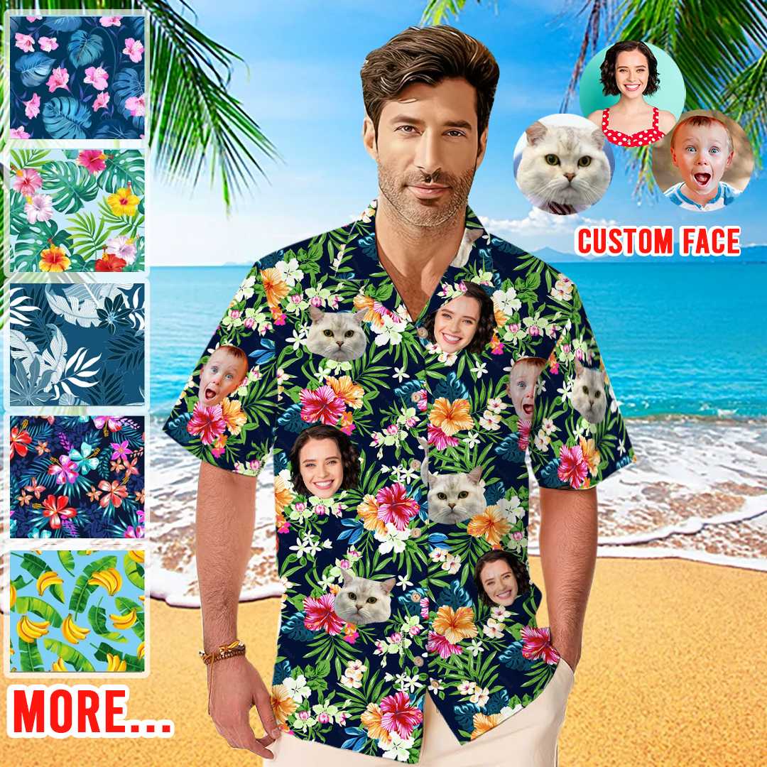 Custom Birthday Hawaiian Shirt with Face