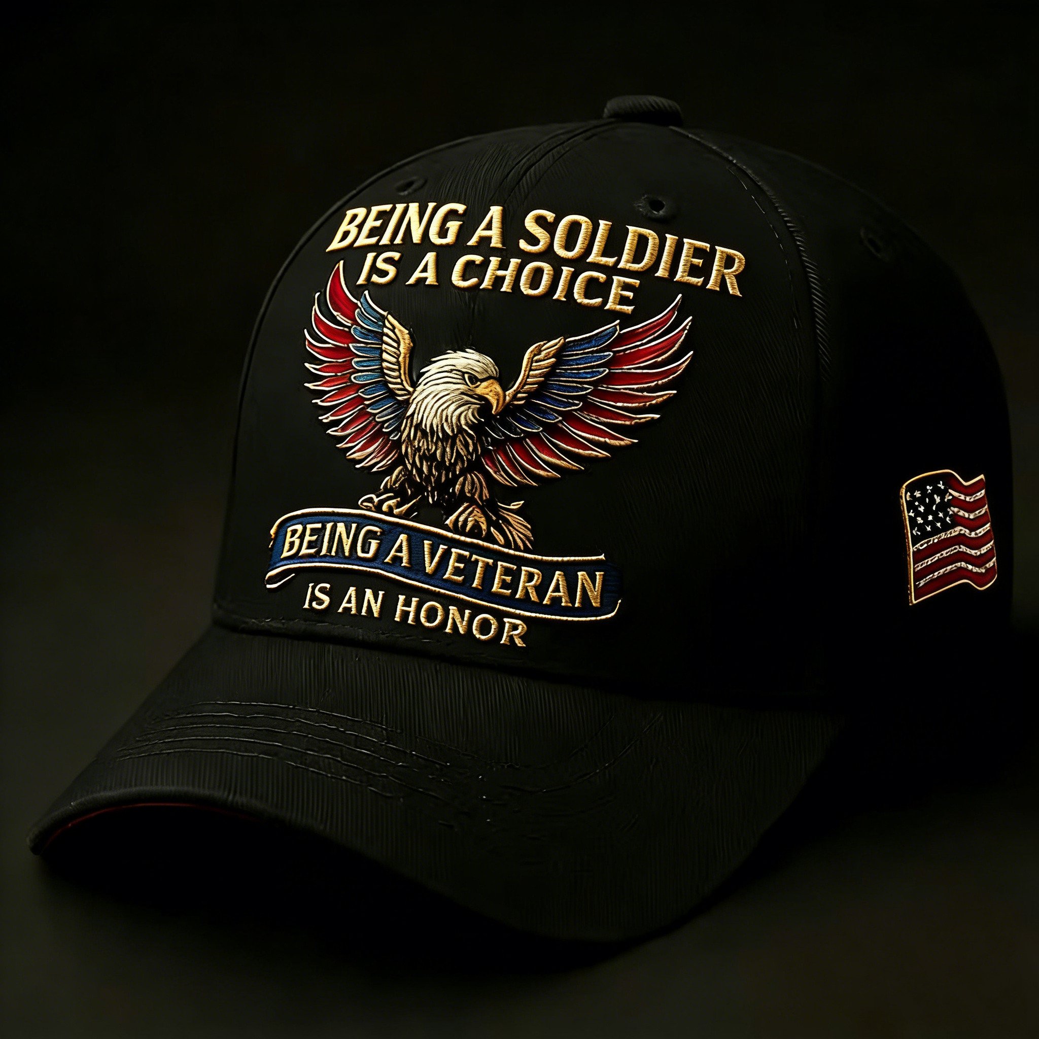 🦅 “Being a Soldier, Being a Veteran”  Commemorative Cap(Printed pattern)