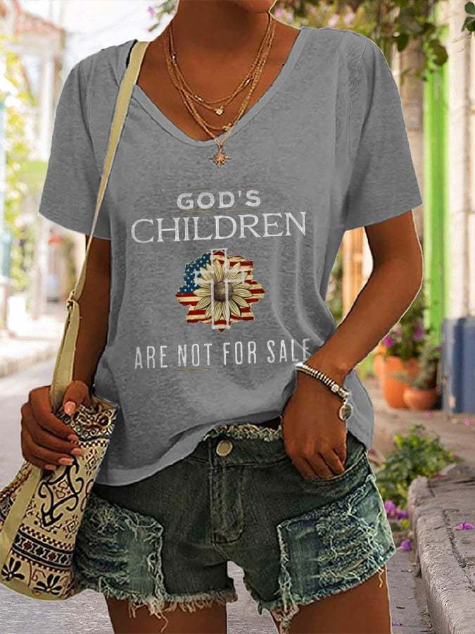 Women's God'S Children Are Not For Sale Print Short Sleeve T-Shirt