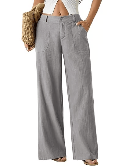 Women's Classical Cotton-Linen Palazzo Pants
