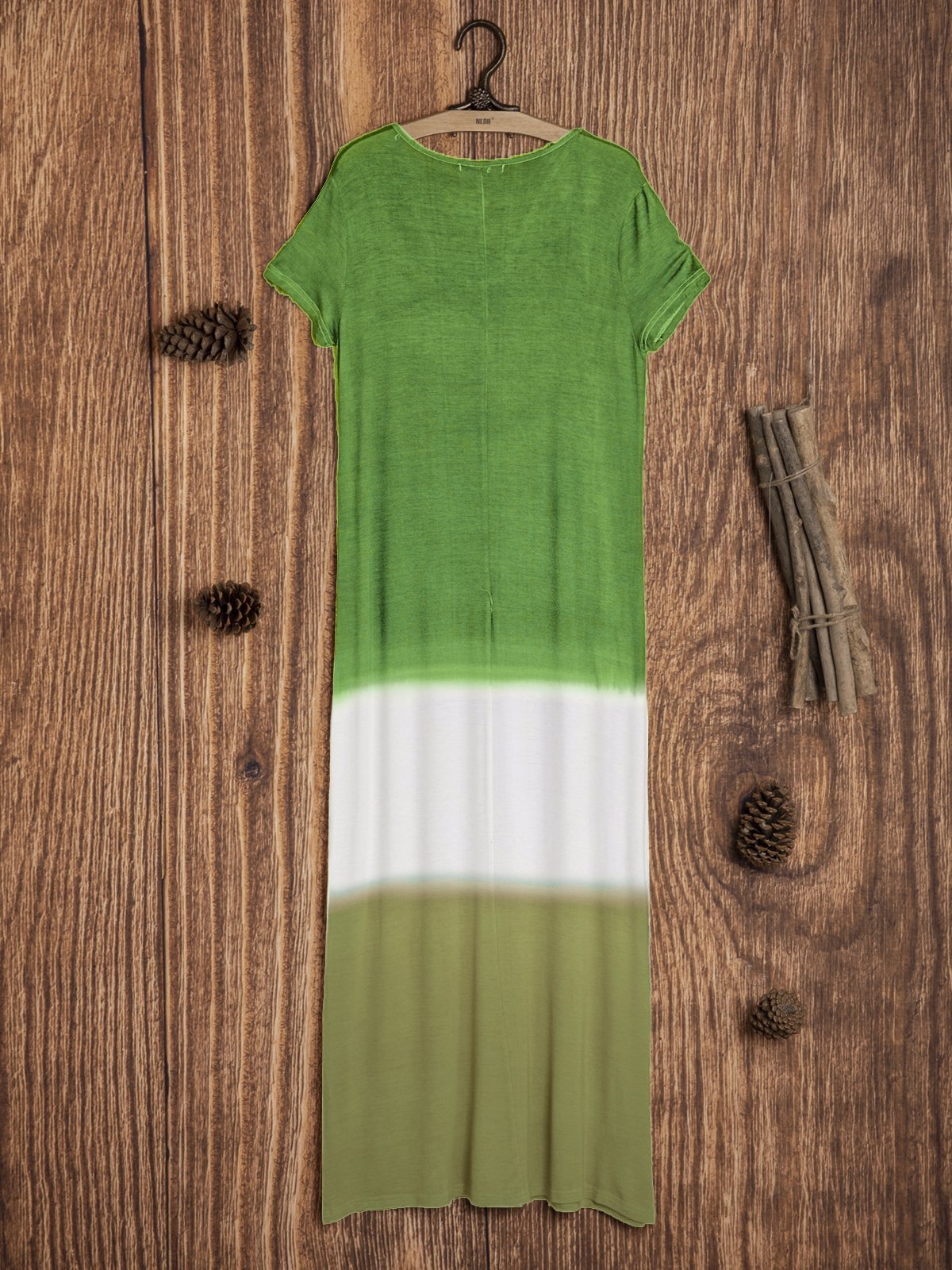 Striped Cotton-Blend Casual Short Sleeve Dresses