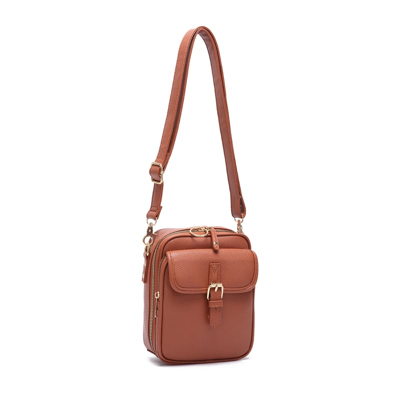 🔥LAST DAY 49% OFF- Crossbody Leather Bag - Brown / 20.5 x 15 x 6.5 cm