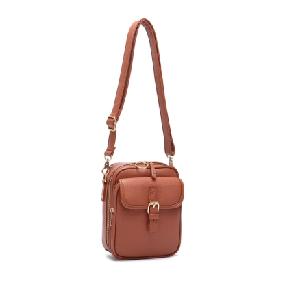🔥LAST DAY 49% OFF- Crossbody Leather Bag - Brown / 20.5 x 15 x 6.5 cm