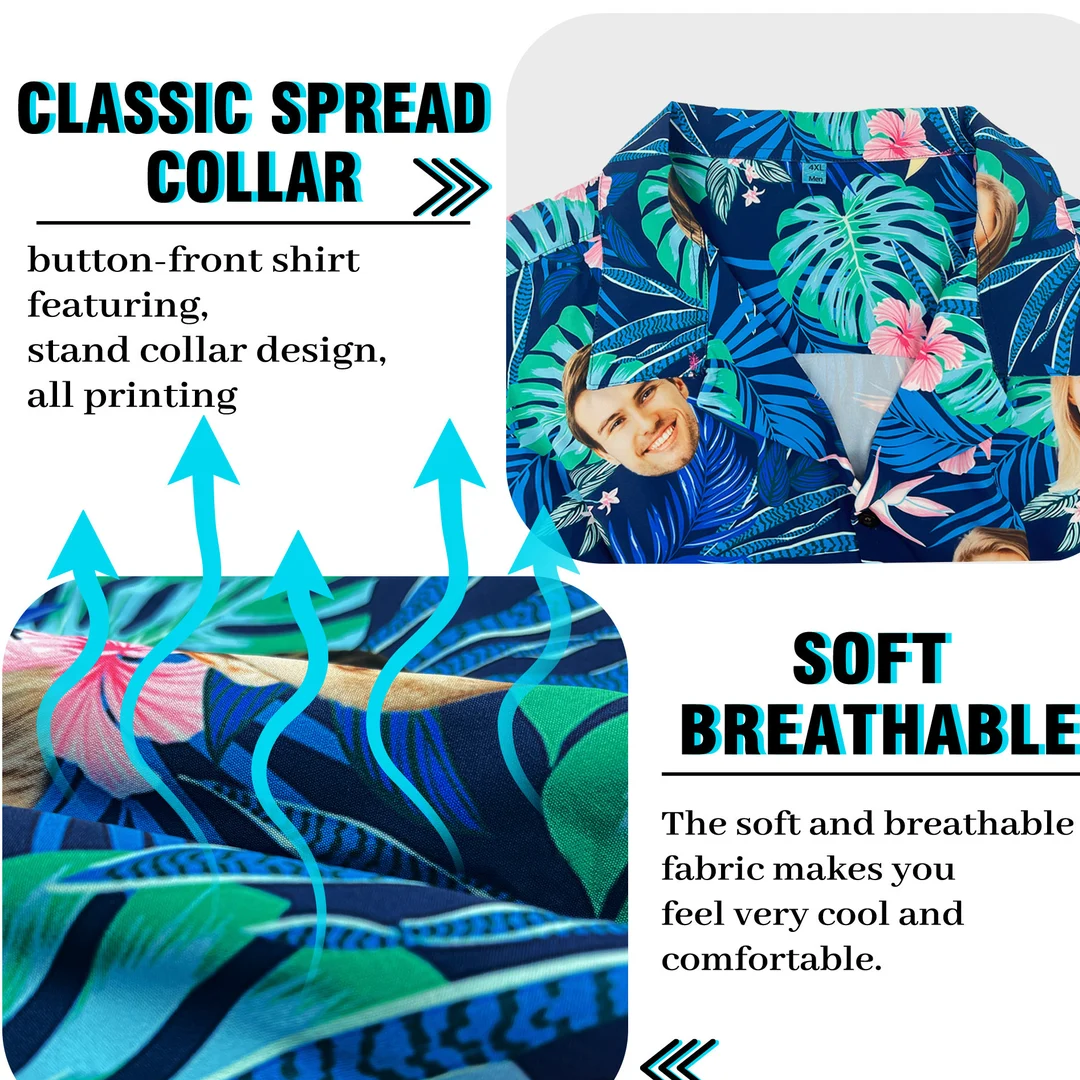 Custom Happy Birthday Hawaiian Shirt Flamingo Party Personalized Face Shirt