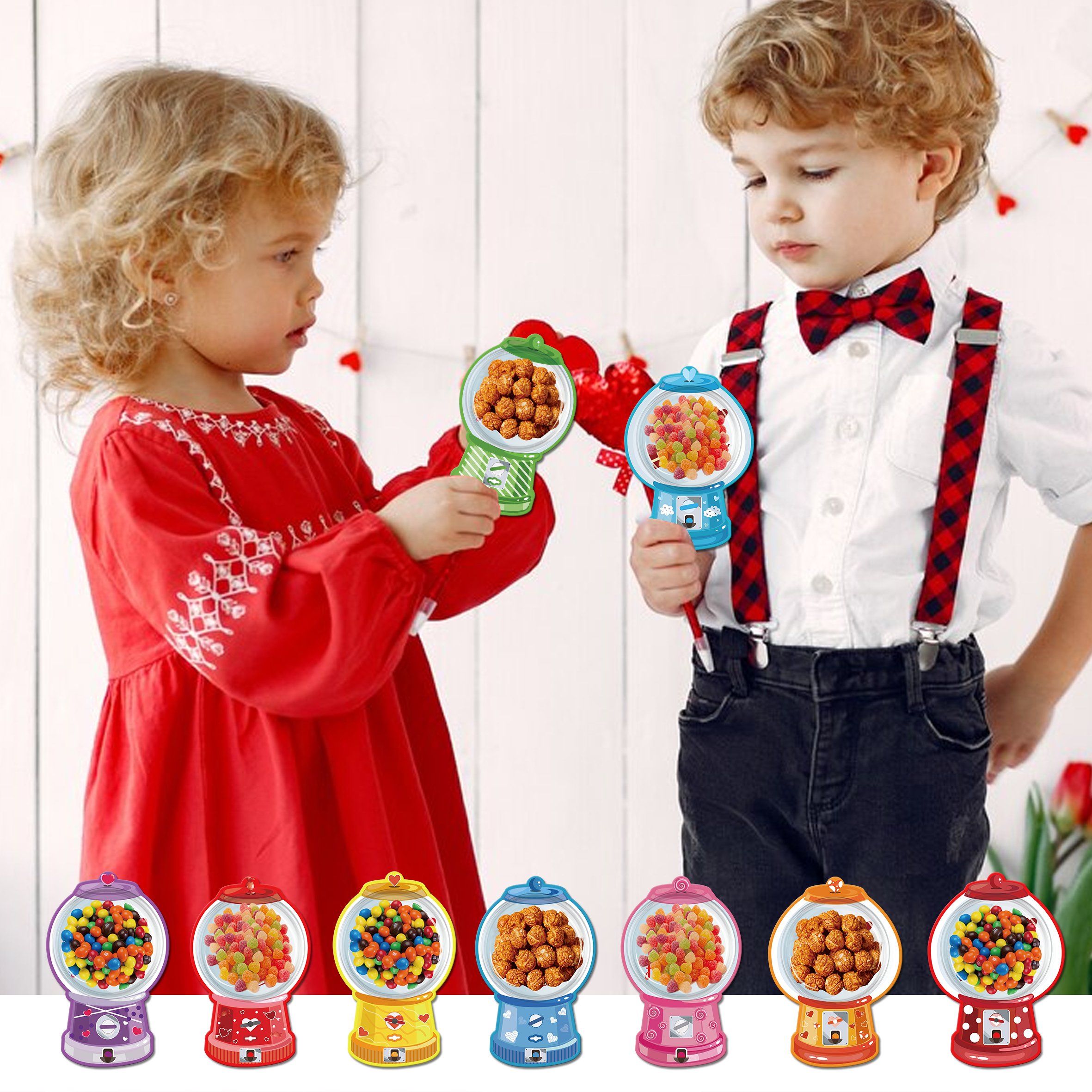 Candy Cards Gift Set | 36/18 Pcs with Plastic Domes, DIY Treat Holders for Classroom Exchange, Kids & Couples 💝🎁🍬