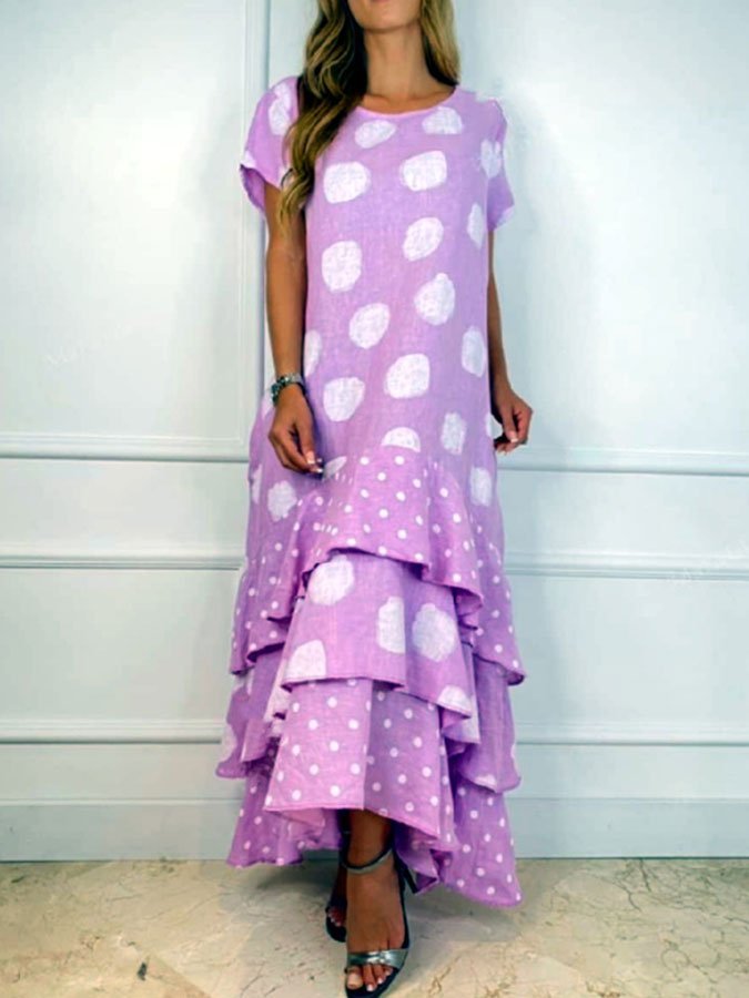Polka Dot Layered Swing Dress
