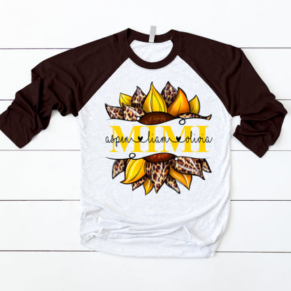 Leopard Yellow Sunflower Mimi And Kids CL01 Baseball