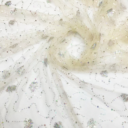 Women's Casual Mesh Sequin Lace Long Long-sleeved Evening Dress