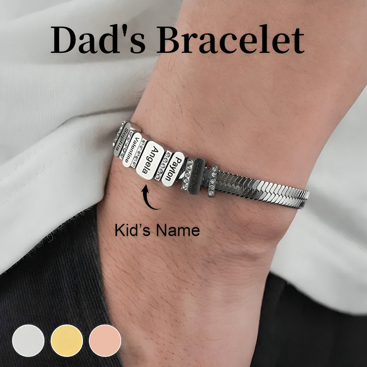 Personalised Flex Snake Chain Man's Bracelet-Gift for Dad/Grandpa