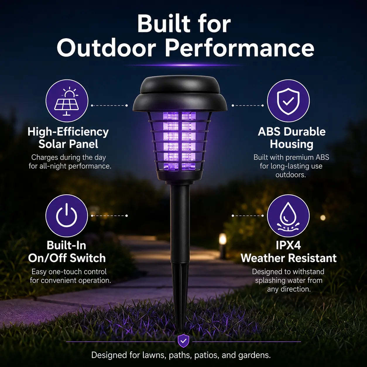🔥Limited Time 49% Off✨Solar Mosquito Zapper Light – Outdoor Garden Stake Lamp