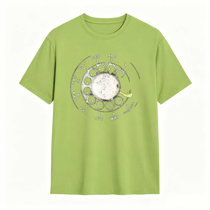Vintage Rotary Phone Dial Pattern T-Shirt
