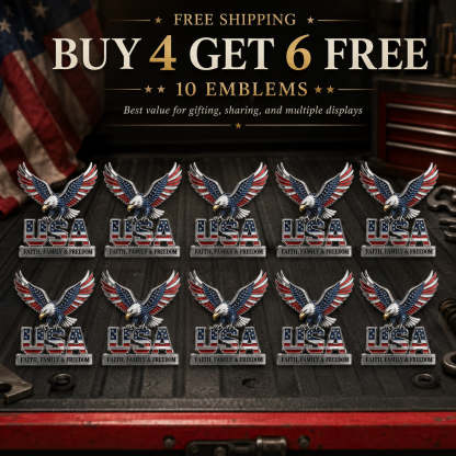 49% OFF - ★USA Faith, Family & Freedom★ Metal Emblem