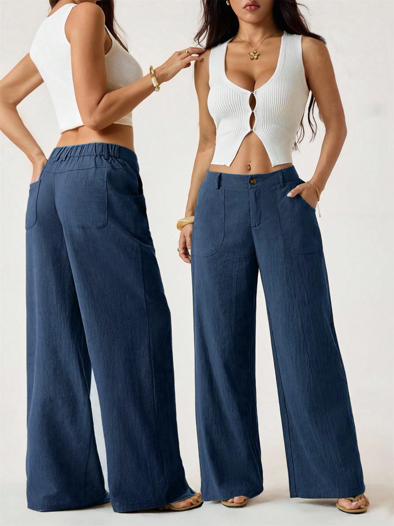 Women's Classical Cotton-Linen Palazzo Pants