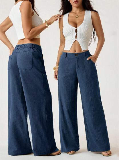 Women's Classical Cotton-Linen Palazzo Pants