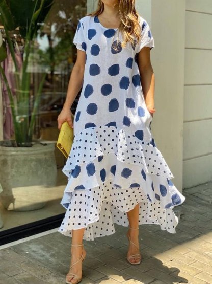 Polka Dot Layered Swing Dress