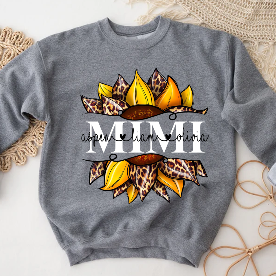 Leopard Yellow Sunflower Mimi And Kids CL01 Sweatshirt