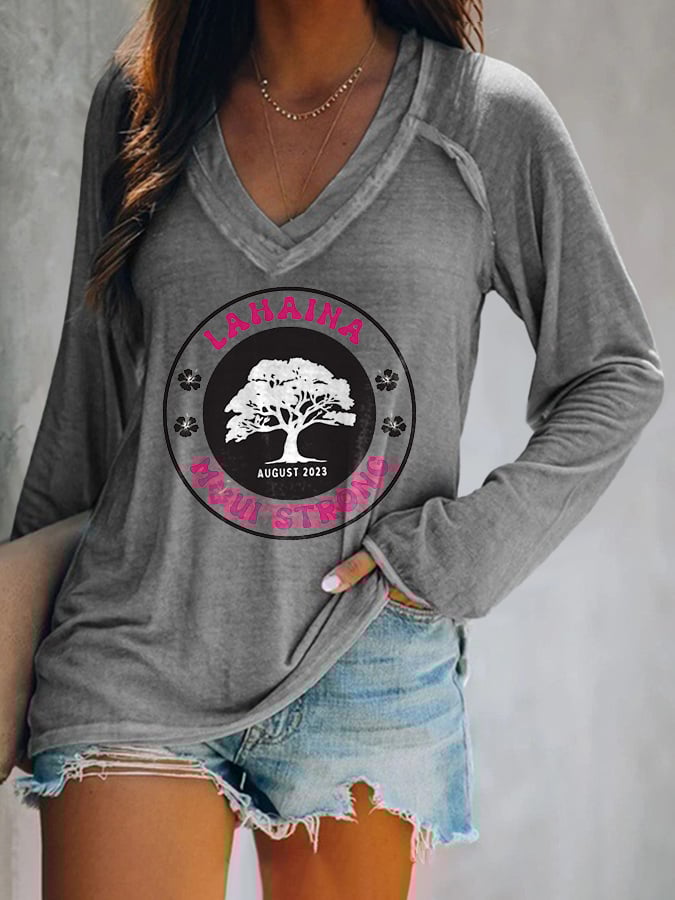 Women's Lahaina Maui Strong Print Casual T-Shirt