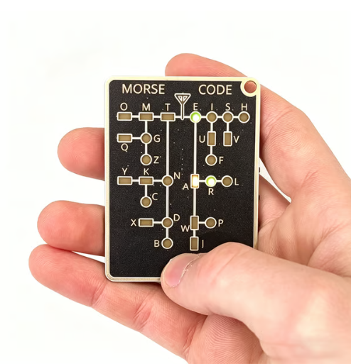 📟 Morse Code Trainer Card Pro (LED Edition)