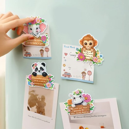 6Pcs Sunflower Animals Diamond Painting Fridge Magnet Diamond Art Magnets Decals