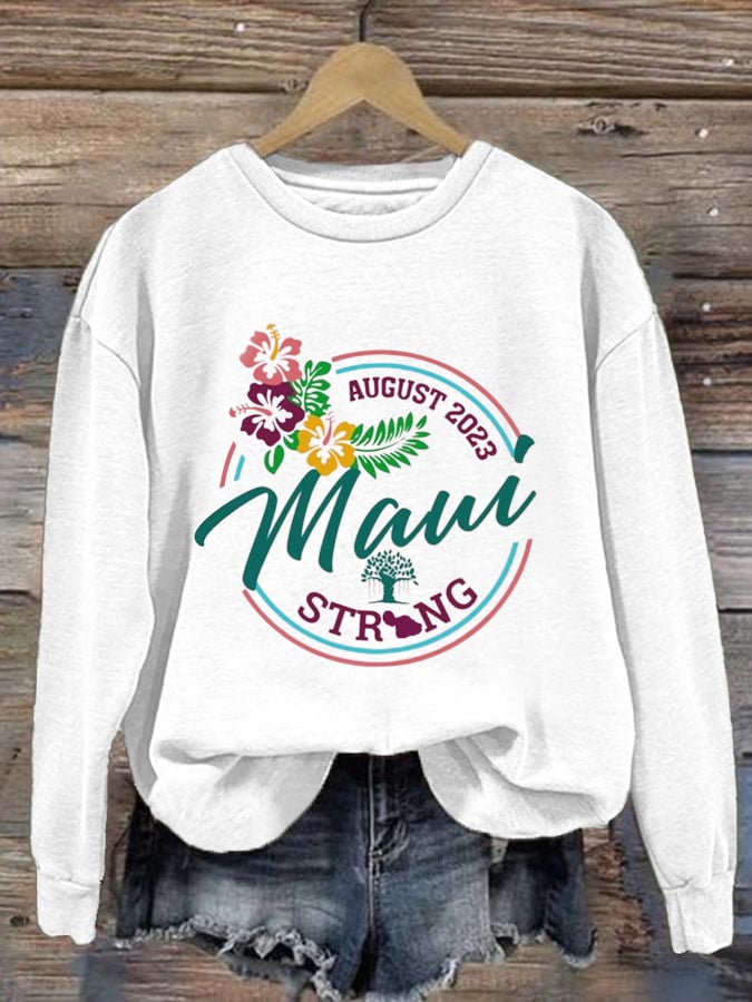 Women'S Maui Strong Print Long Sleeve Sweatshirt