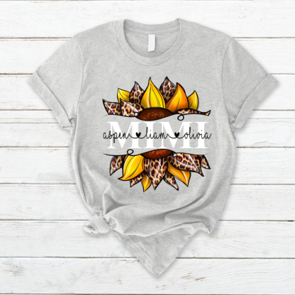 Leopard Yellow Sunflower Mimi And Kids CL01 T-Shirt