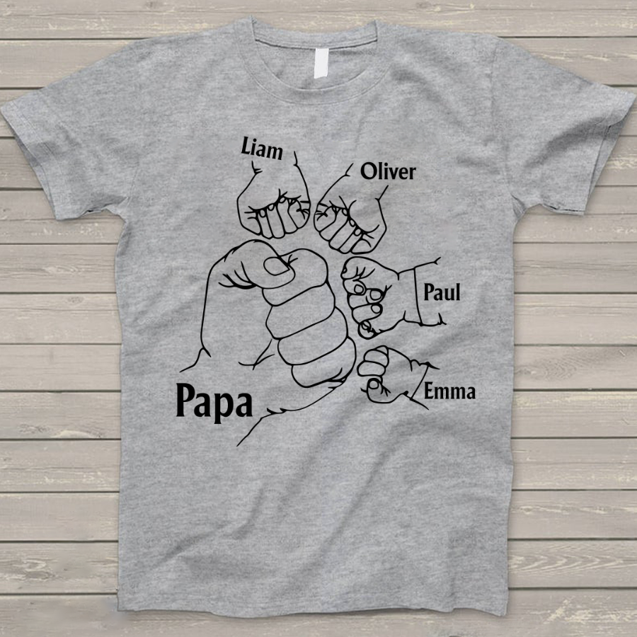 Papa And Kids Hand, Birthday Gift For Papa T-Shirt