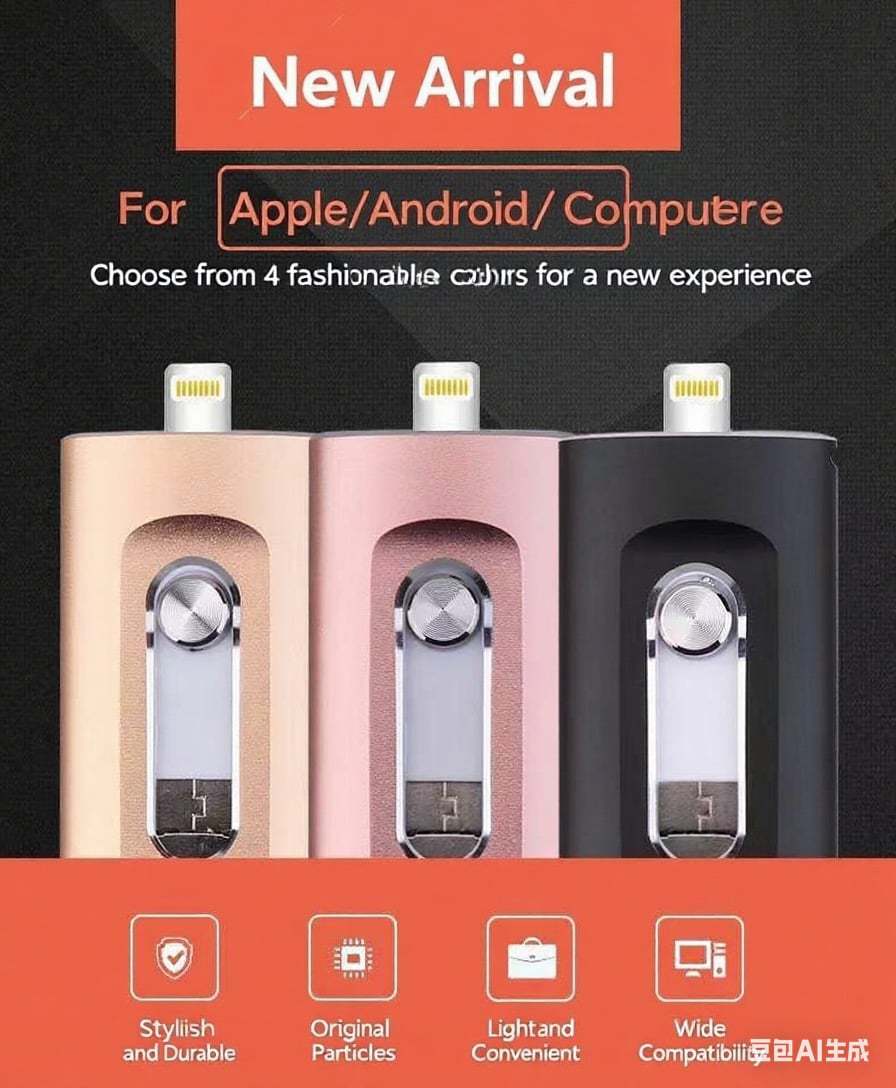 ⚡3 in 1 Flash Drive, Portable High Speed USB 3.0 Memory Storage, OTG F
