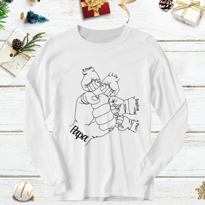 Hands grandkids Papa Longsleeve