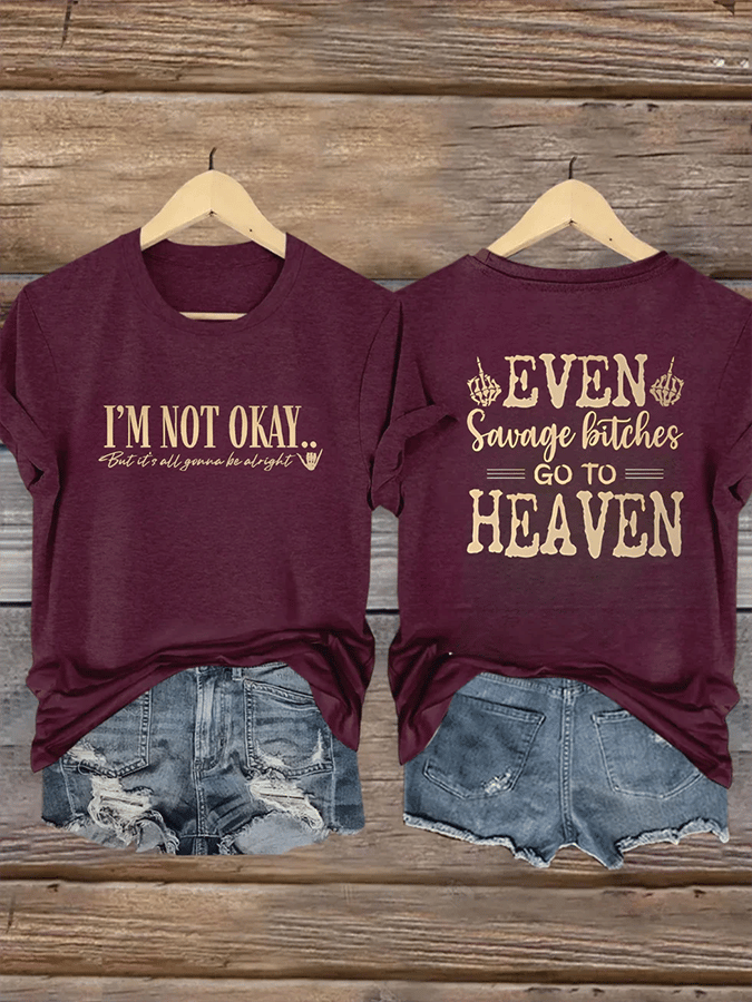 Women's Country Music Print Crew Neck T-Shirt