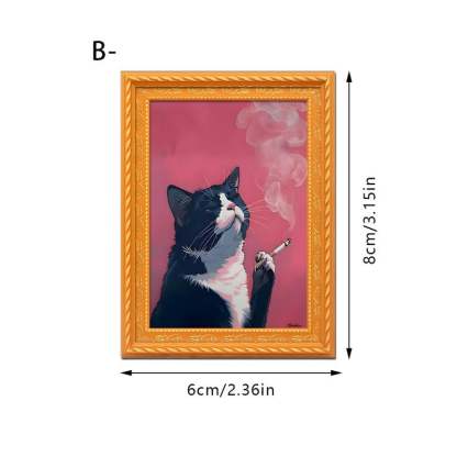 🔥Funny Cat Fridge Magnet - Vintage Art Frame