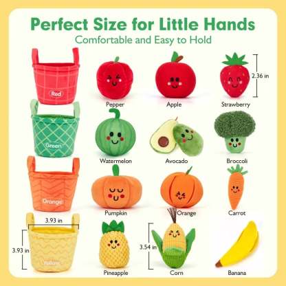 🥕 ✨ 16Pcs My First Fruit Vegetable Color Sorting Play Food
