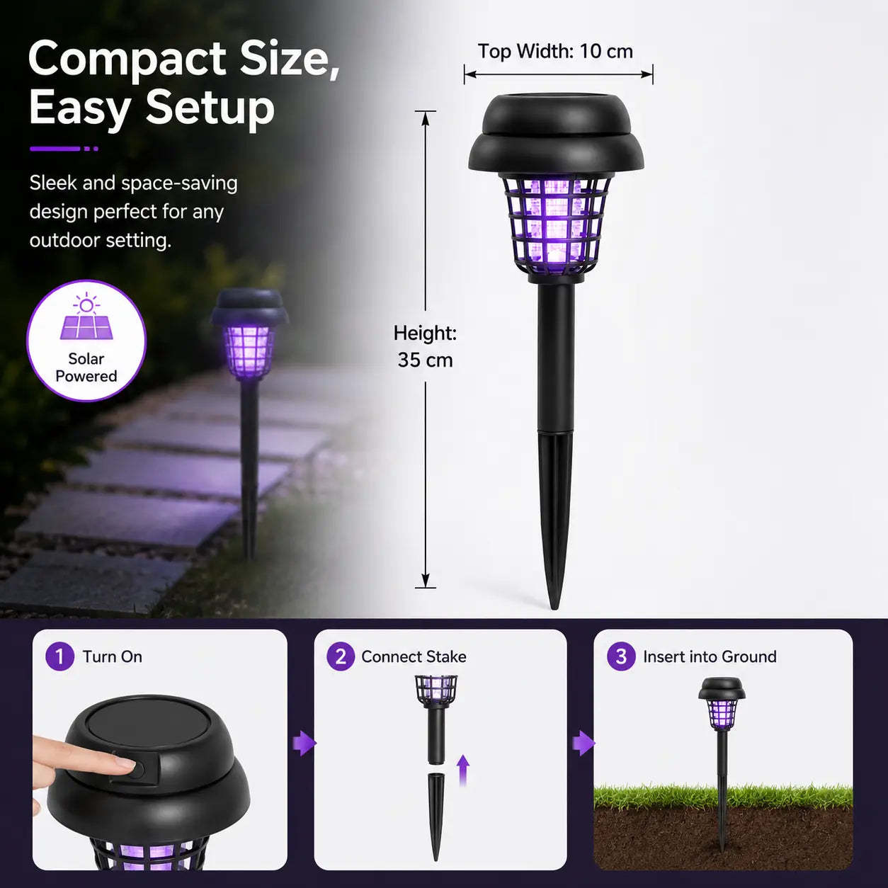 🔥Limited Time 49% Off✨Solar Mosquito Zapper Light – Outdoor Garden Stake Lamp