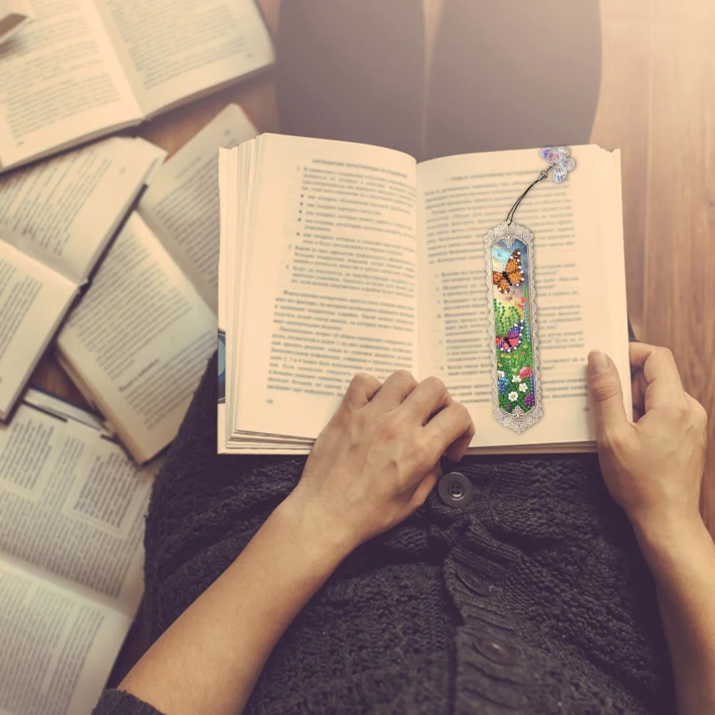 4Pcs Diamond Painting Flower Bookmark Making Kit for Book Lovers