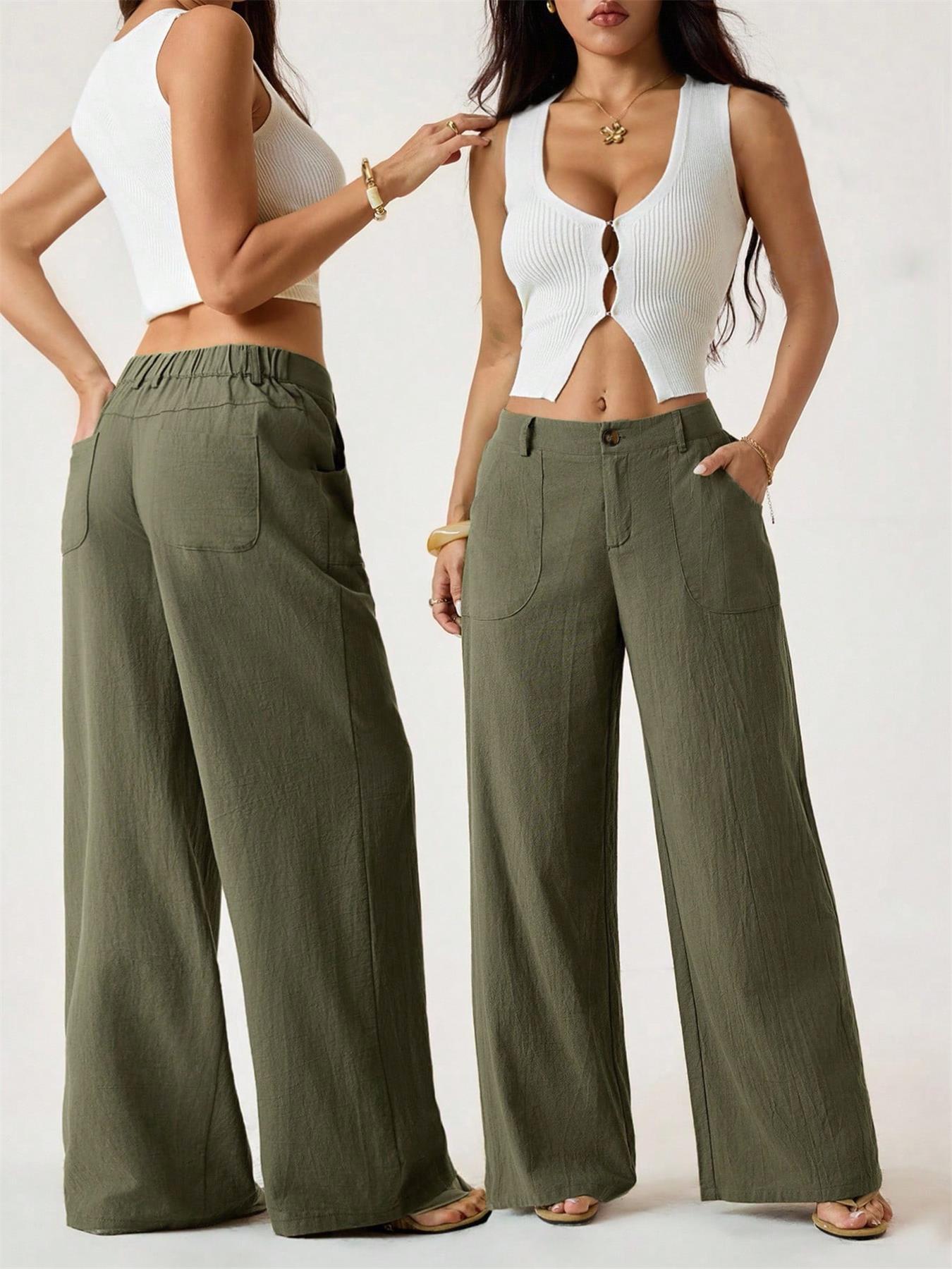 Women's Classical Cotton-Linen Palazzo Pants