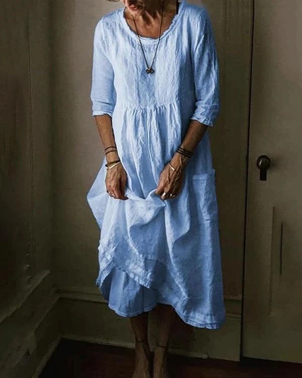Casual Round Neck Long Dress