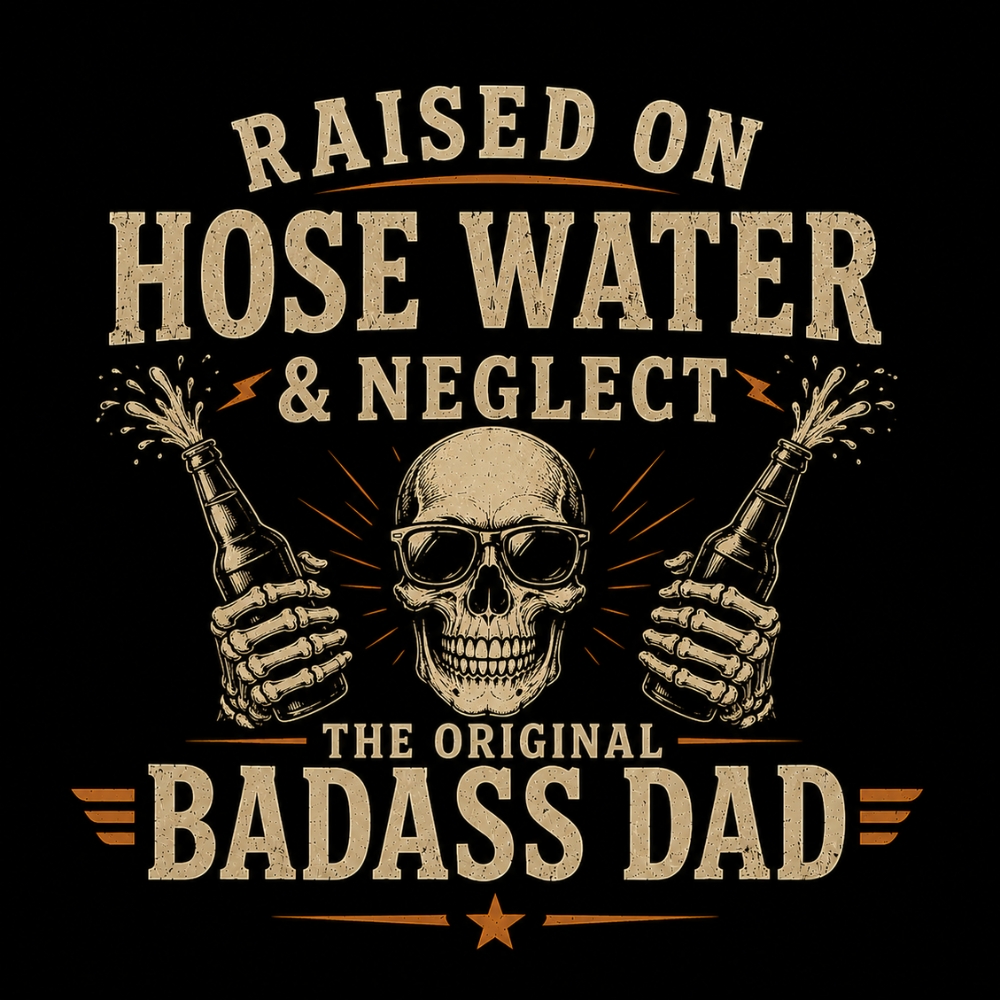 Raised On Hose Water & Neglect - The Original Badass Dad T-Shirt