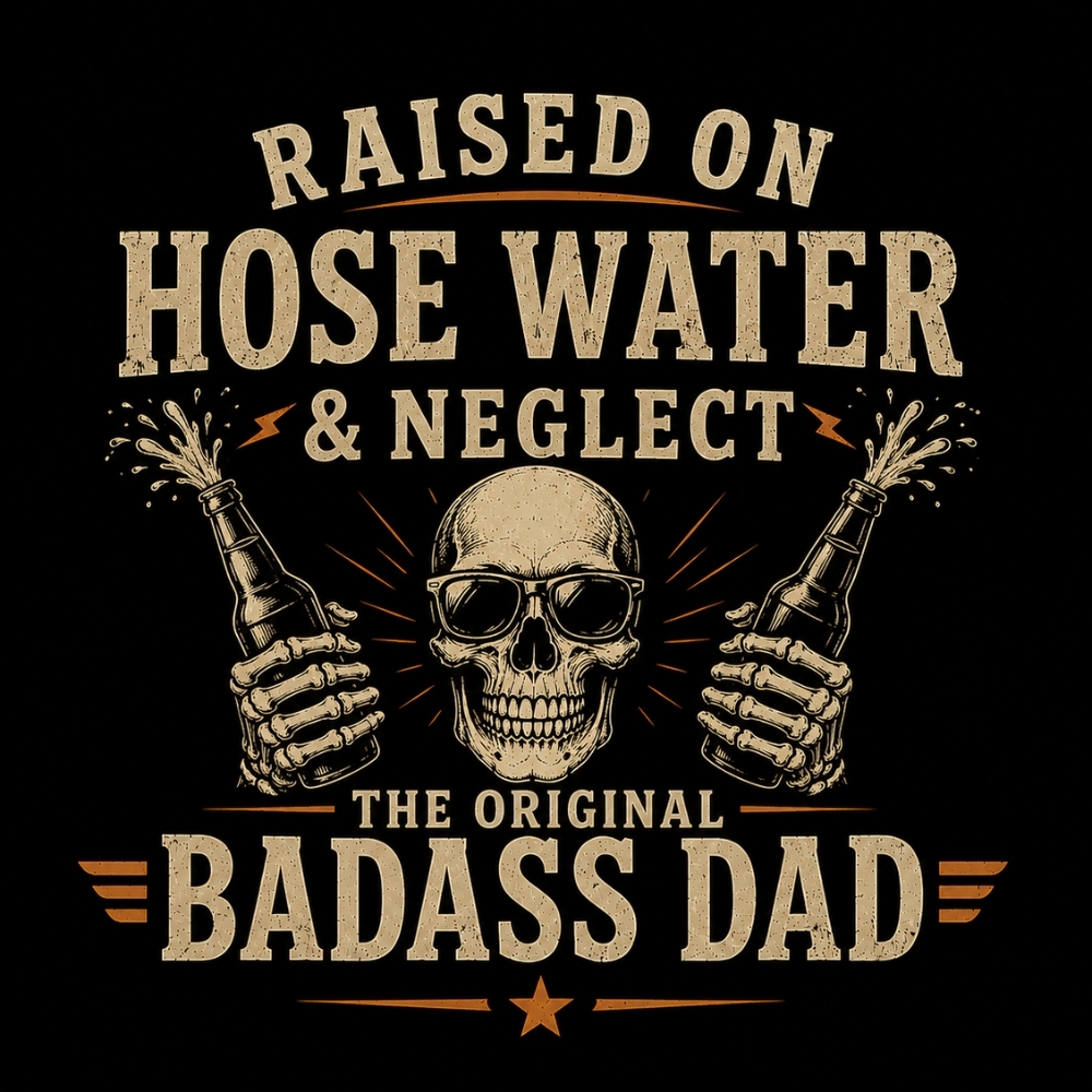 Raised On Hose Water & Neglect - The Original Badass Dad T-Shirt