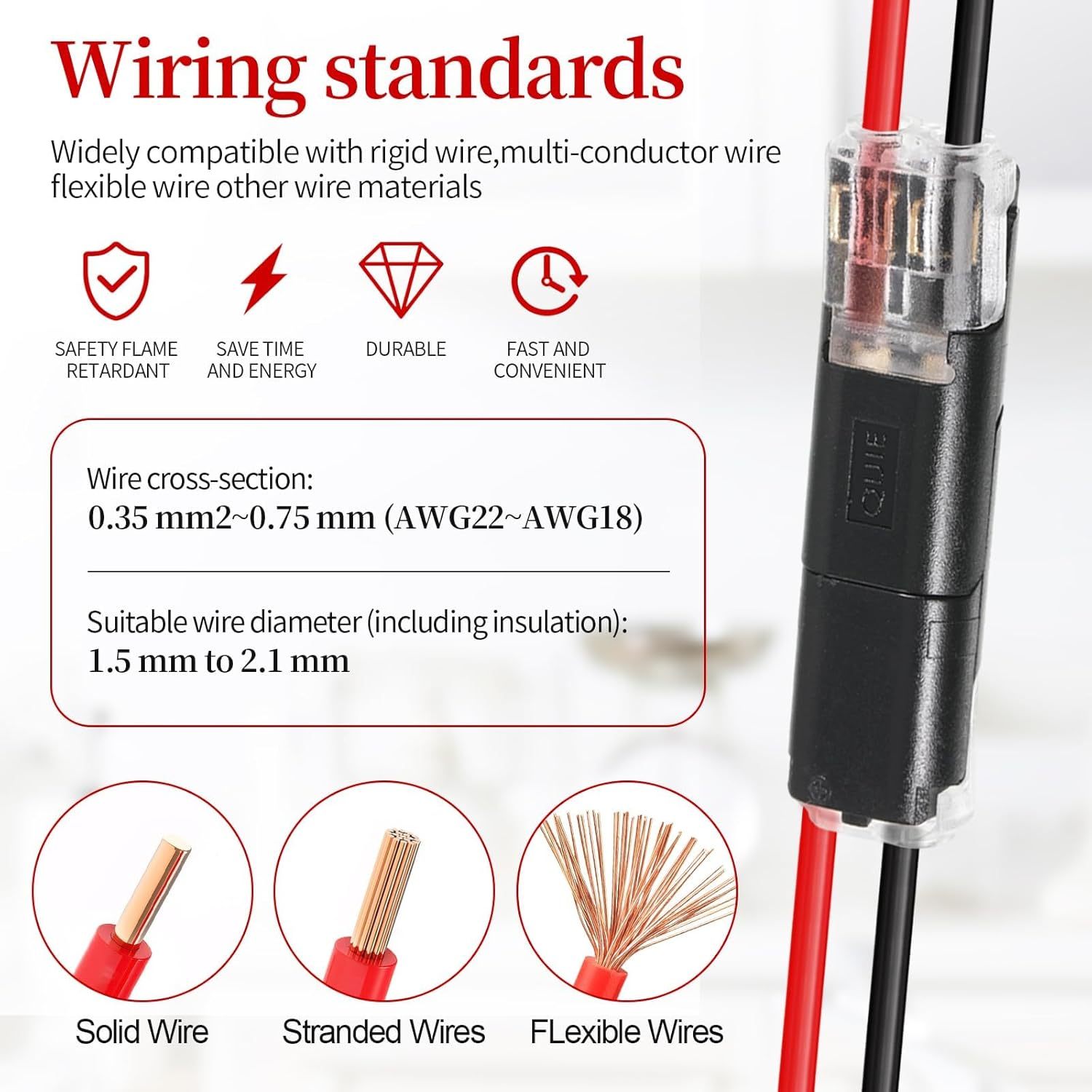🔧Flame-Retardant Locking Wire Quick Connectors – Suitable for emergency repairs, home and automotive wiring/mods, shockproof & fire-resistant, easy to use, safe for beginners.🏡