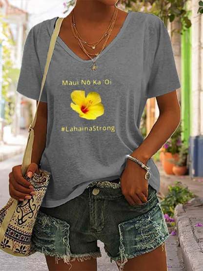 Women's Lahaina Strong V Neck T-Shirt