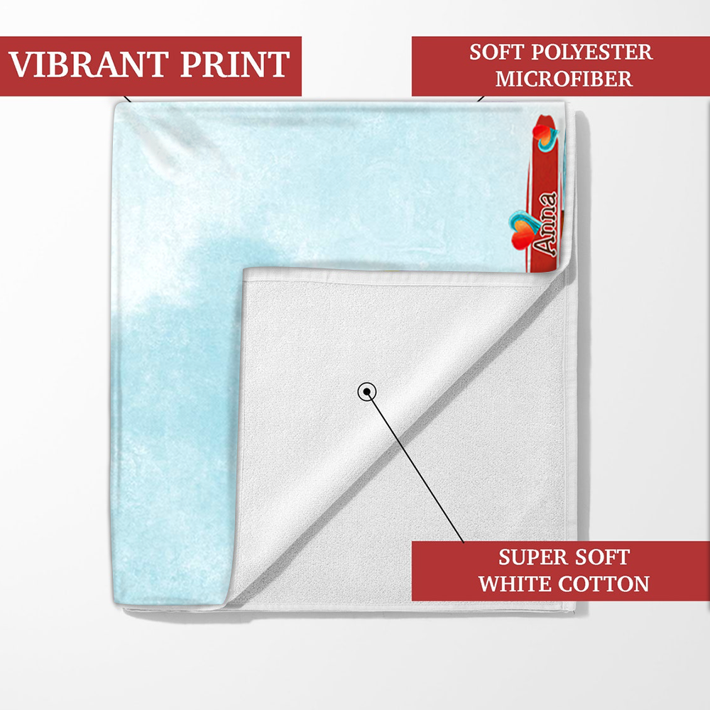 Personalized Sea Towel, For Summer Grandma And Kids, Turtle Pool Towel, Towel