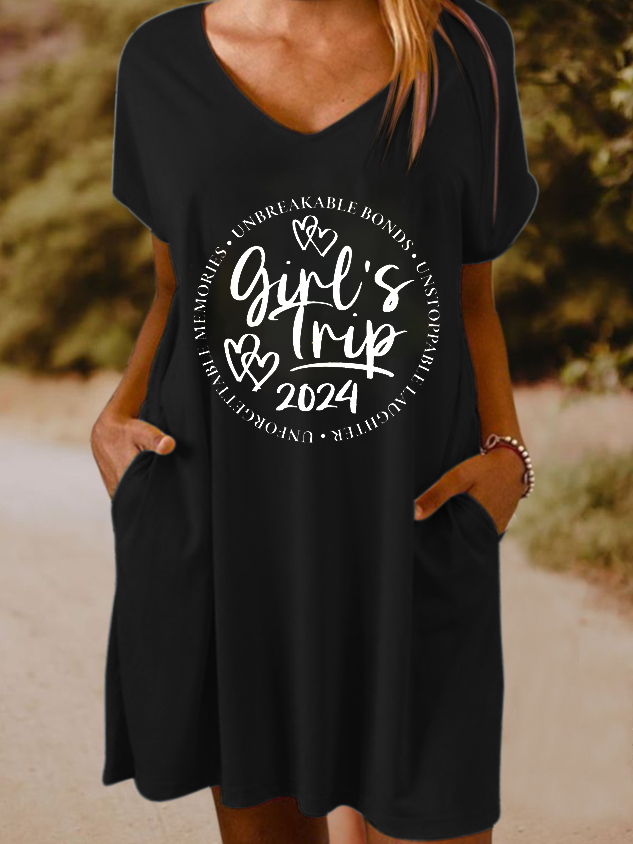 Women's Girls Trip 2024 Loose Casual Dress