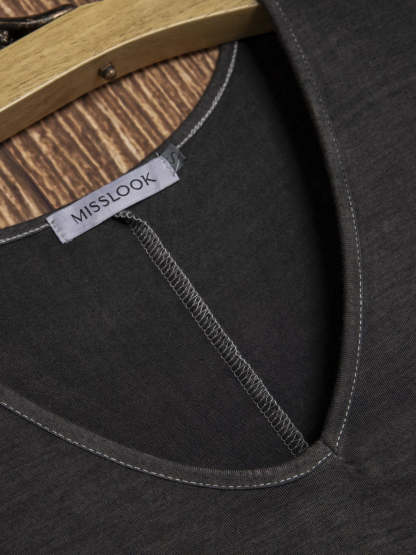 Striped Cotton-Blend Casual Short Sleeve Dresses