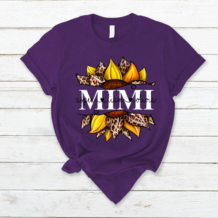 Leopard Yellow Sunflower Mimi And Kids CL01 T-Shirt
