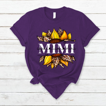 Leopard Yellow Sunflower Mimi And Kids CL01 T-Shirt