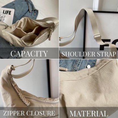⏰Designer Direct Sales👜Women's Fashion Plain Color Nylon Crossbody Hobo Bag