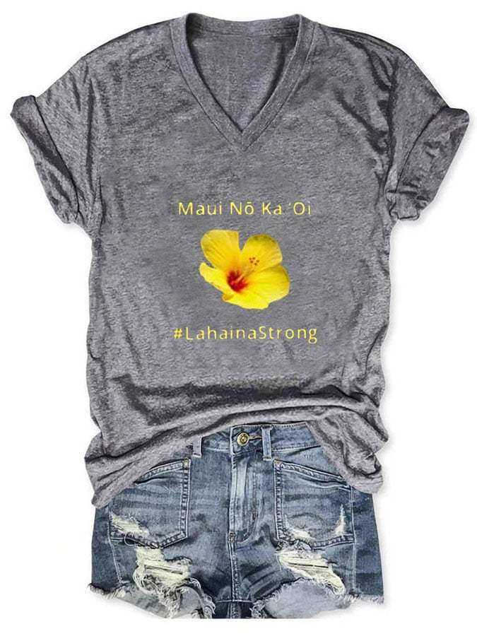 Women's Lahaina Strong V Neck T-Shirt