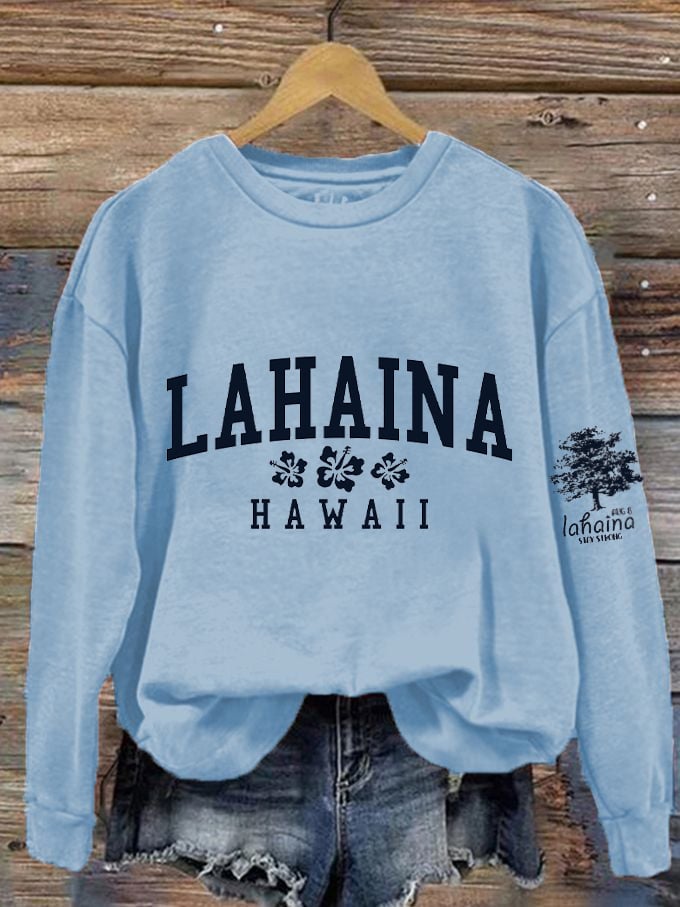 Women's Lahaina Strong Hawaii Tree of Life Aug 8 Print Sweatshirt