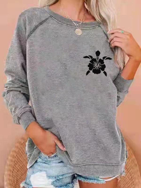 Women's Hawaiian Turtle Print Casual Sweatshirt