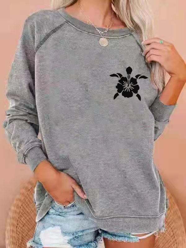 Women's Hawaiian Turtle Print Casual Sweatshirt