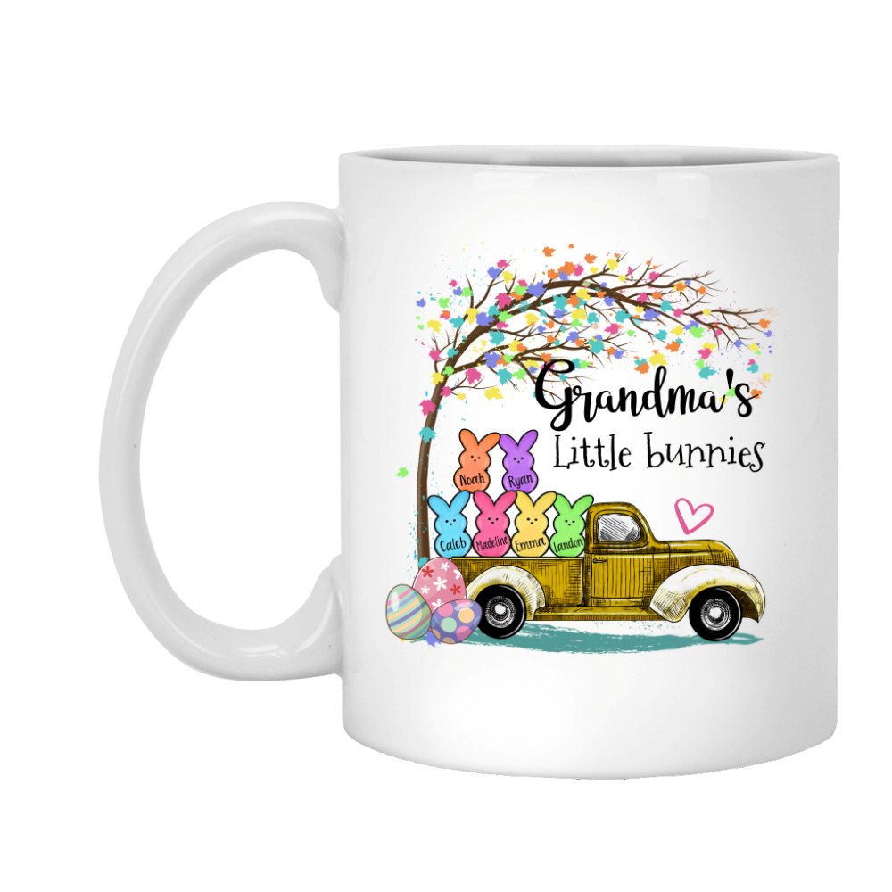 Custom Grandma Little Bunnies Cute Easter Day Mug